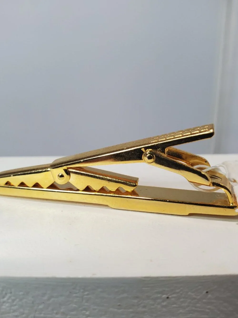 Elegant Gold & Silver Tone Textured 3-Piece Cuff Link and Tie Clip Set